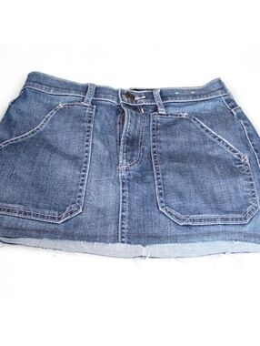 Express Straight Mini Mid Rise Denim Skirt Size 0